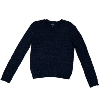 Suéter Topshop tamanho EUA 6 Reino Unido 10 preto brilhante gola redonda pulôver novo sem etiquetas - Imagem 1 de 4