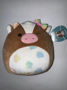 Original Squishmallows 7.5" Griella The Cow with Rainbow Bow NEW WITH TAGS - Picture 1 of 2