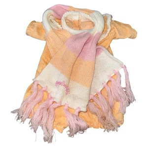 Cabbage Patch Peach Corduroy Jumper And Knit Scarf Vintage Girl Doll Outfit CPK - Picture 1 of 6