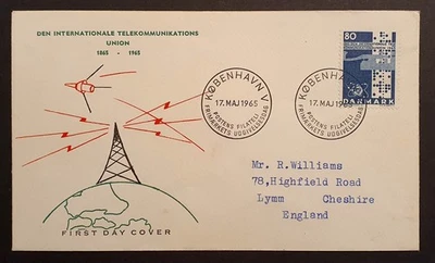 Denmark Stamps 1965 Telecommunication Centenary First Day Cover - Image 1 of 2