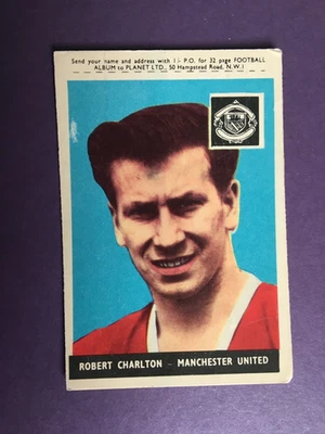 Bobby Charlton Manchester United a & bc gum football card with planet 1958 3 - Image 1 of 2