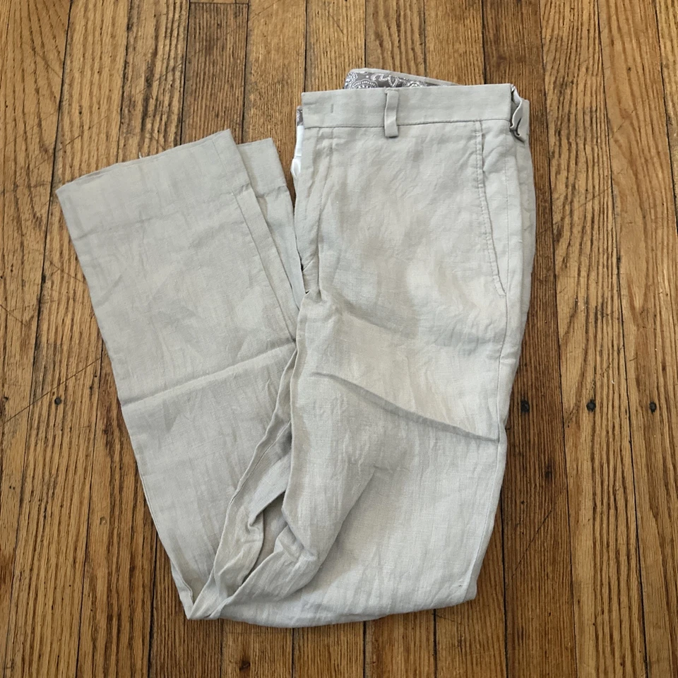 Lauren Ralph  Boys Youth 14R / W27” Suit Trouser  100% Linen Dress Pants Beige - Image 1 of 4