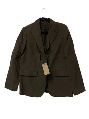 Blazer Traje Chaqueta Massimo Dutti Mujer EU 38 US 6 Marrón 100% Lino 6093/905 Nuevo con Etiquetas Foto 1 de 4