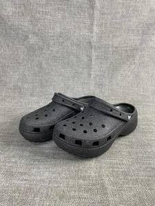 Iconic Crocs Comfort Gray Glitter Slip On Size 10 Women's Girls - Foto 1 di 7