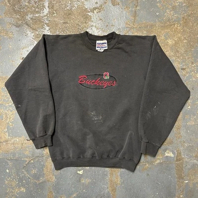 Pullover de Colección Ohio State Buckeyes Negro Hanes Bordado Cuello Redondo Talla Med Foto 1 de 4