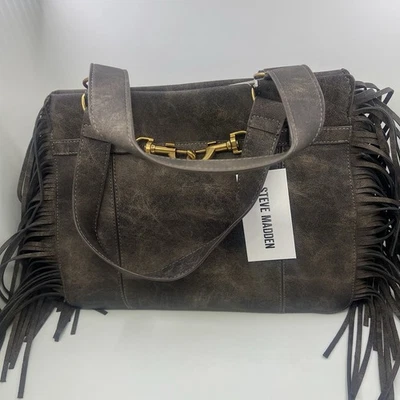 Bolso de Hombro Steve Madden Boho con Flecos Estilo Occidental Bolso Cartera Nuevo con Etiquetas Marrón Tostado Foto 1 de 4