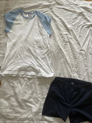 Gap Bike Shorts Navy Size XXL 14-16 American Apparel T-shirt Top Size L Blue Wte - Image 1 of 4