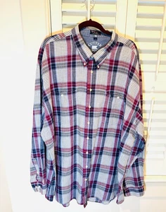 Cutter & Buck Mens 3XB Linen Blend Long Sleeve Plaid Shirt - Picture 1 of 10