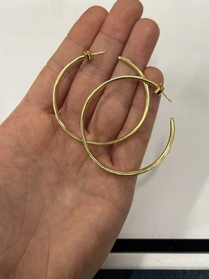 Ippolita 18kt Yellow Gold Forged Earrings - 17.6g - 2" Dia. - Image 1 of 4