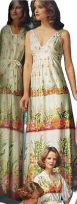 De Colección Camisón Largo Maxi Mod Años 70 Pop Floral Sears Catálogo Naranja Rosa 38 40 L XL Foto 1 de 4