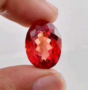 24.00 Ct 100%Natural Orange Ceylon Sapphire Oval Cut Loose Gemstone Certified - Picture 1 of 6
