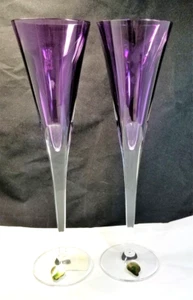 Waterford W Collection Champagne Heather Purple Flute Pair Boxed w/tag 40029529 - Picture 1 of 4