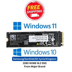 M.2 SSD NVME WITH ACTIVATED WINDOWS 10/11 PRO SOLIDE STATE 128GB/256GB/512GB - Picture 1 of 10