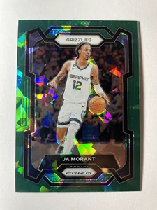 2023-24 Panini Prizm NBA Green Cracked Ice Ja Morant Grizzlies Card - Picture 1 of 2