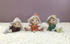 Elf/Pixie Set Of 3 Vintage Homco Whimsical Figurines #5213 Porcelain 1970s EC