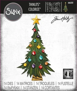 Trim a Tree Christmas Colorize Sizzix Thinlits Die Set Tim Holtz 666332 NEW! - Picture 1 of 3