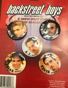 Winterland 2000 Backstreet Jungen Mini Buttons/Pins Nick, Howie, AJ, Brian & Kevin - Bild 1 von 8