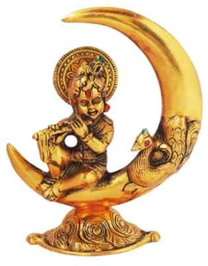 Krishna Metal Statue Showpiece Figurine Aluminium Sculpture 6.5 inch - Picture 1 of 4