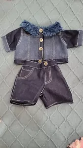 BUILD A BEAR Jeans Denim Outfit Giacca Pantaloni Sparkle Shimmer 2 Pezzi BABW BAB - Foto 1 di 4