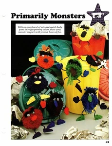 Magnets Primarily Monsters Plastic Canvas Patterns Projects By Leisure Arts - Picture 1 of 1