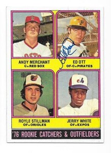 ED OTT 1976 TOPPS AUTOGRAPHED SIGNED # 594 PITTSBURGH PIRATES