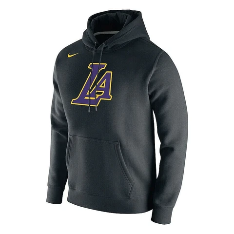 New Los Angeles Lakers Nike City Edition Club Fleece Pullover Hoodie Men's Large Cover