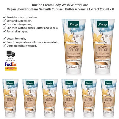 Gel de ducha vegano Kneipp Body Wash cuidado de invierno con mantequilla de Cupuacu, vainilla x 8 Foto 1 de 3