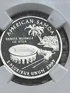SILVER NGC PF 70 2009 S Silver 25C AMERICAN SAMOA NGC PF 70 UCAM GEM LQQK - Picture 1 of 6