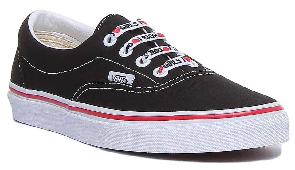VANS CLASSIC Era Corazón Clásico Cordones Zapatillas Blanco y Negro Mujer Ru 3 - - Imagen 1 de 4