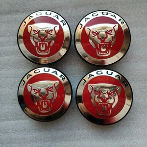 4X Genuine Jaguar Growler Alloy Wheel Centre Caps Red. New. C2D47107 - Picture 1 of 12