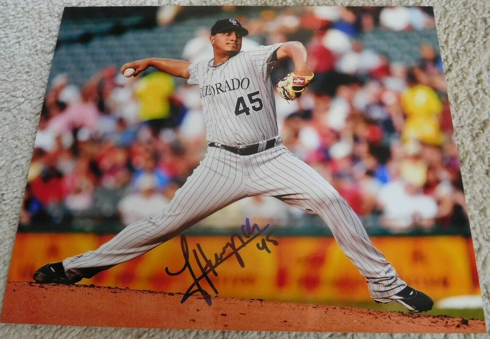Jhoulys Chacin Auto Autographed Signed 8x10 Photo Colorado Rockies Brewers - Image 1 of 2