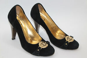 CAVALLI women shoes sz 5 Europe 35 black suede  S7798