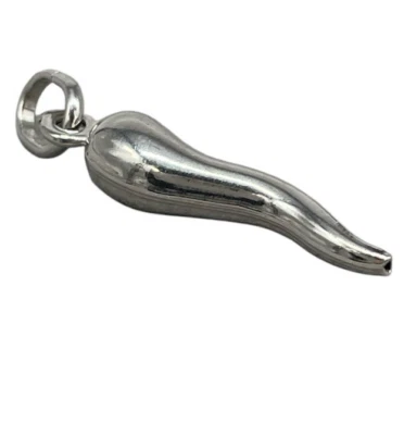 Ciondolo Pendente Charm Corno in Argento 925 per collana o bracciale Uomo Donna. - Immagine 1 di 4