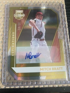 Mitch Bratt 2021 Panini Elite Extra Edition Auto Prospect RC Texas Rangers 14/24 - Picture 1 of 2