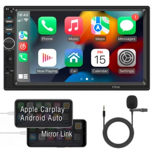Double 2 Din 7” Car Stereo Touch Screen Car Radio Apple CarPlay Android Auto BT - Picture 1 of 12