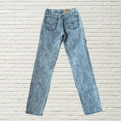 Vintage 80s Levi’s Acid Wash Jeans - Mid Rise Grey/black Acid Wash Grunge - Image 1 of 4