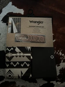 Wrangler Shower Curtain Set New Western Cowboy Rare Find - Picture 1 of 3