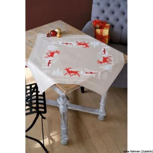 Vervaco Bedruckte Tischdecke Stickset "Norwegischer Winter", Stoff vorgezeichnet - Bild 1 von 4
