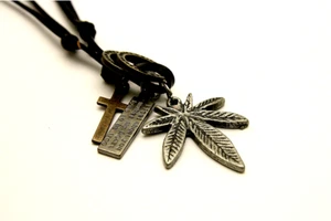 Men's Metal Rings Crown Dog TAG Leather Cross Mens Necklaces (US Seller) - Picture 1 of 1