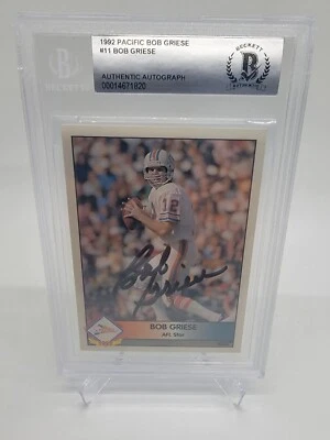 Bob Griese 1992 Pacific #12 Beckett Authentic Autograph Signed - Image 1 of 3