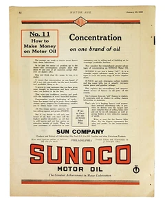 1922 Sunoco Motor Oil Color Print Ad Sun Oils Sun Company Sunoco Sales Plan - Picture 1 of 2