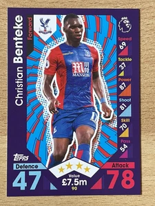 Match Attax Premier League 2016 2017 16 17 Christian Benteke Crystal Palace - Picture 1 of 2
