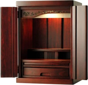 Mini BUTSUDAN Shrine Buddhist Alter Natural Wood W/LED Light from Japan  NEW - Picture 1 of 5