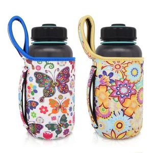 2Pack Reusable Neoprene Insulator Water bottle Carrier holder Sleeves with Ha... - Picture 1 of 6
