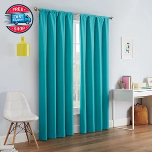 Kendall Modern Blackout Thermal Rod Pocket Window Curtain for Bedroom O - Picture 1 of 12