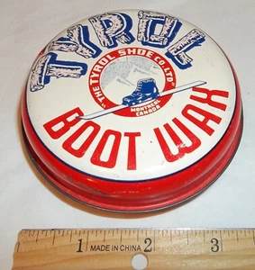Vintage 1950's TYROL SHOE CO LTD Boot Wax Tin - Picture 1 of 14