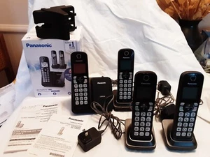 Panasonic Cordless Phone System Expandable Call Blocking 4 Handsets KX-TGD513 B - Zdjęcie 1 z 13