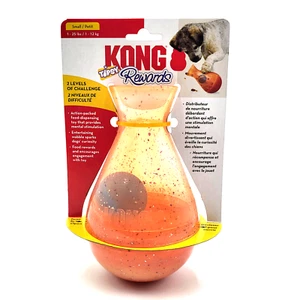 KONG Rewards Tipsy Small Treat Dispensing Slow Feeder Wobbly Dog Puzzle Toy 7x4" - Picture 1 of 11