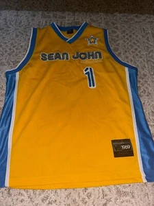 Sean John Collection Jersey XL Yellow 69 Victory Series Vintage Y2K Hip Hop - Picture 1 of 4