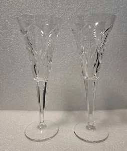 Waterford Crystal Millennium Series Champagne Toasting Flutes Set of 2 Happiness - Picture 1 of 12